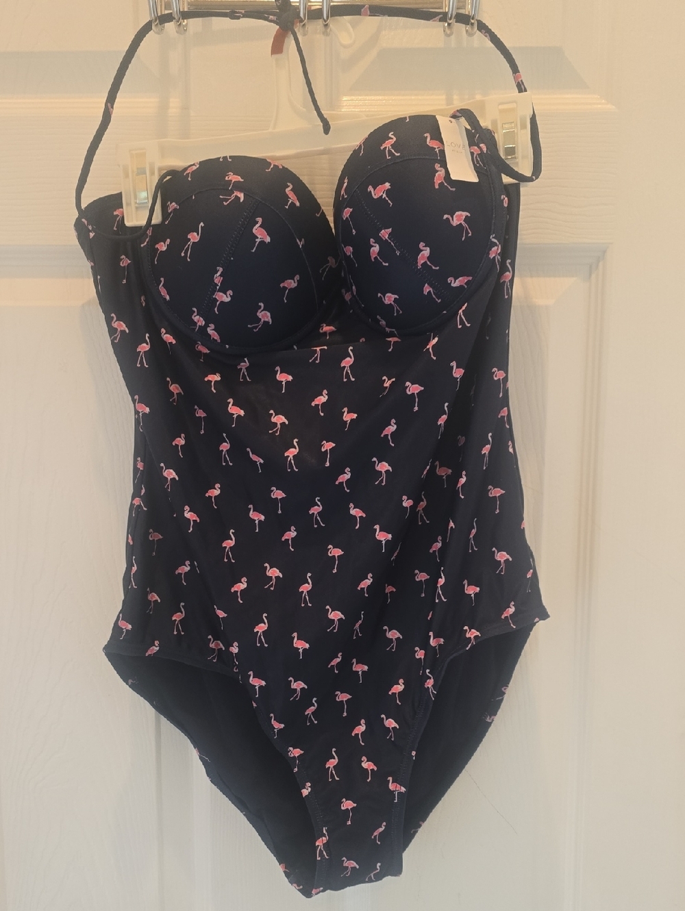 Blue GAP One-Piece Swimsuit with Pink Flamingo Print